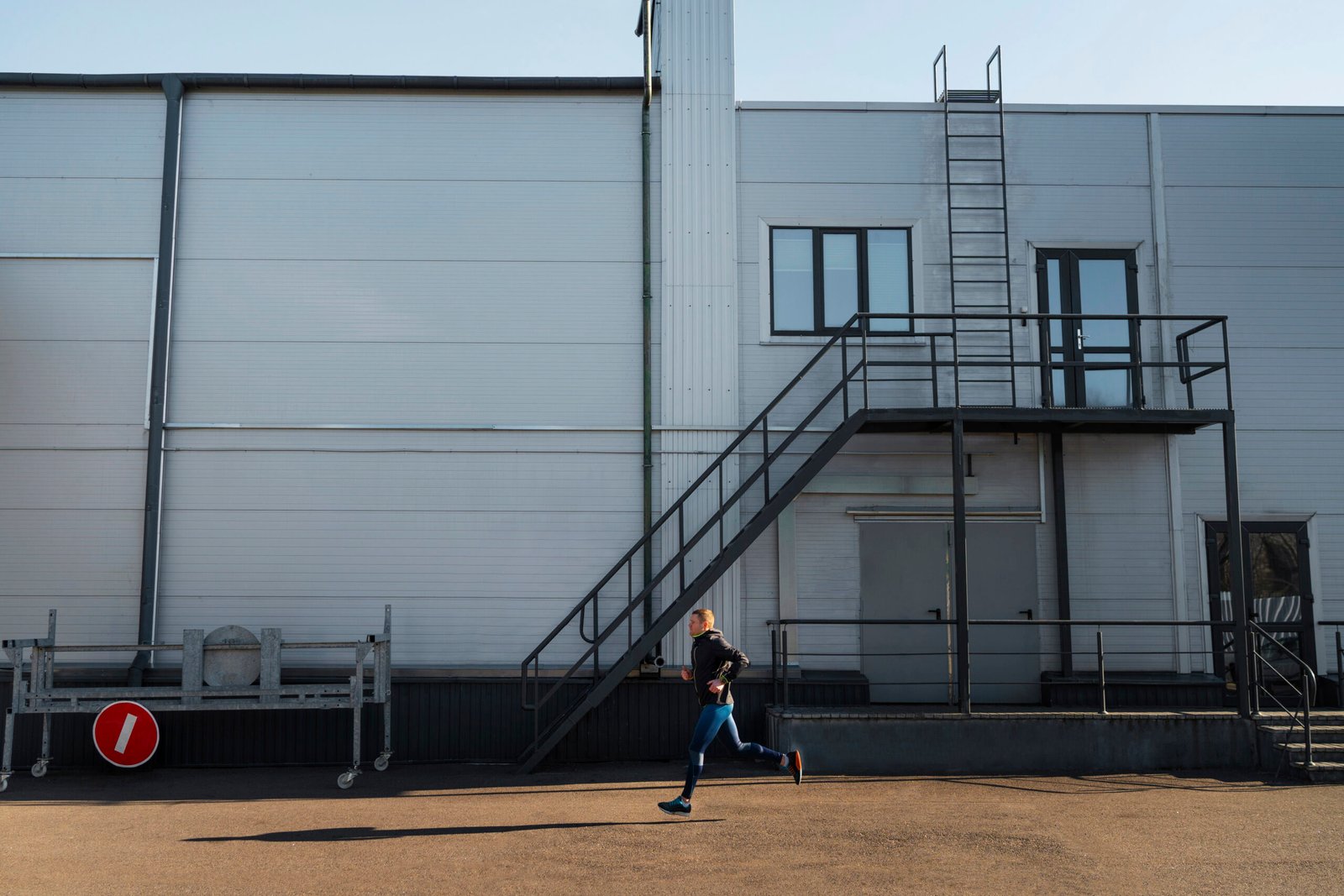 full shot man training outdoors